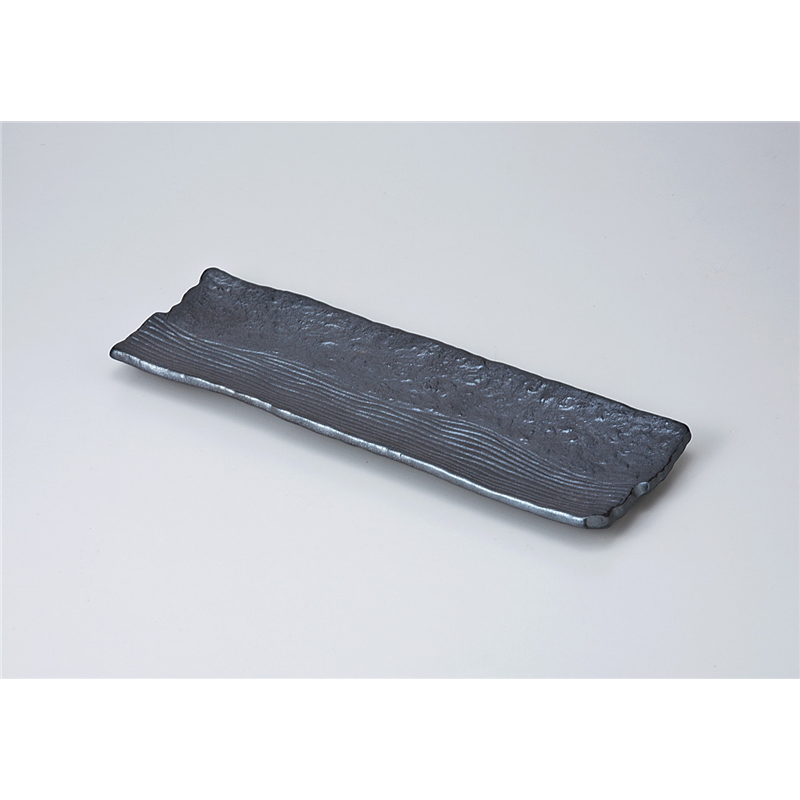 古林陶器 さんま皿 黒楽長皿(609003) 713810351 1個（ご注文単位1個）【直送品】