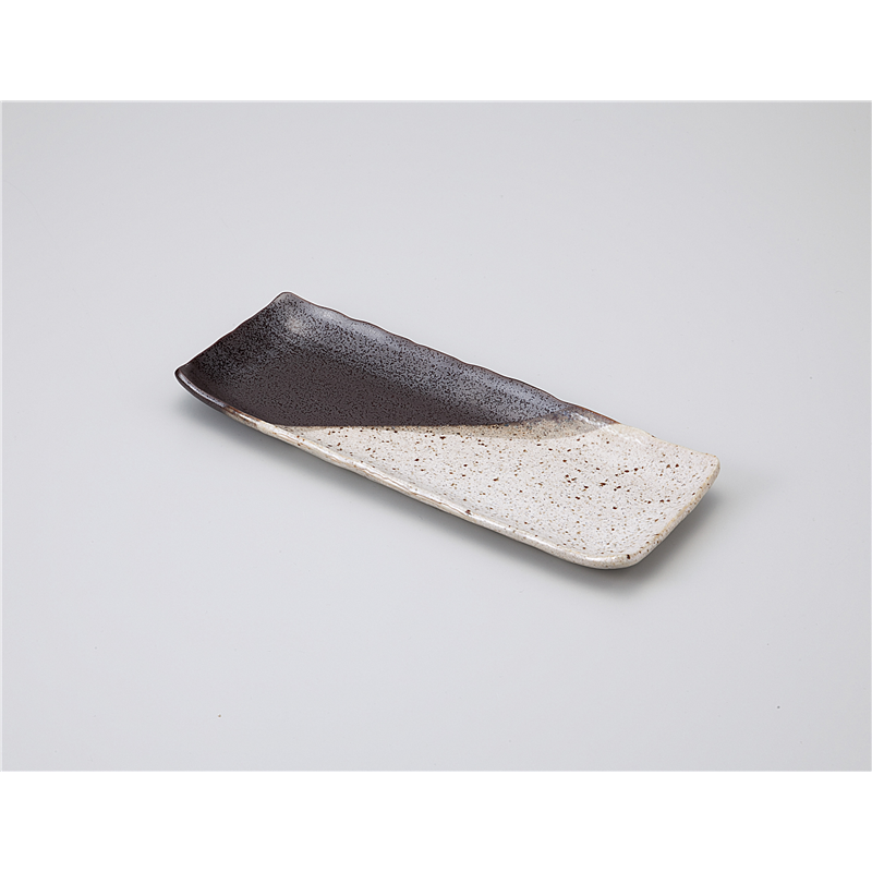 古林陶器 さんま皿 ヌリ分け27cm長角皿(黒) 1115750247 1個（ご注文単位1個）【直送品】