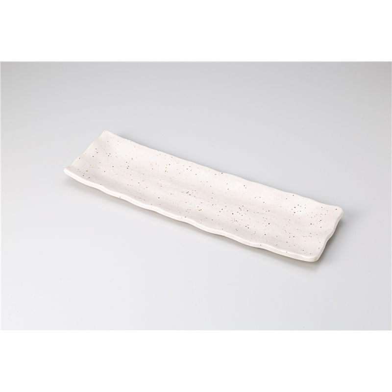 古林陶器 さんま皿 粉引33.5cm波細角皿 1215750226 1個（ご注文単位1個）【直送品】