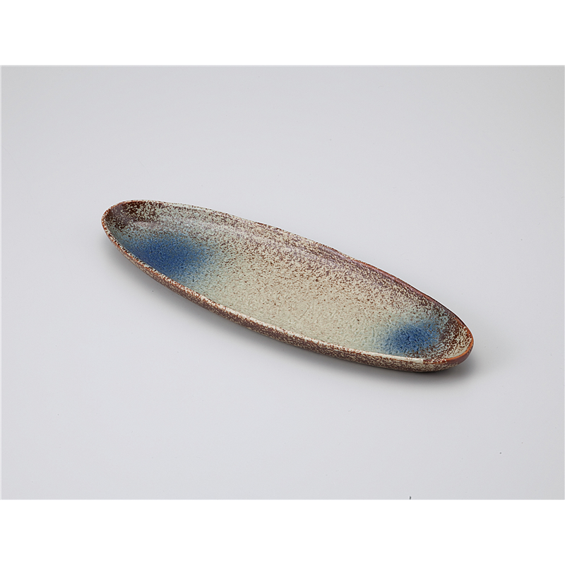 古林陶器 さんま皿 瑠璃オーバルトレー 1115710326 1個（ご注文単位1個）【直送品】