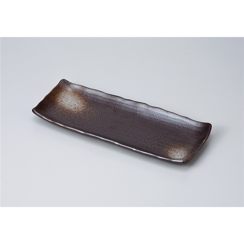 古林陶器 さんま皿 チョコ水晶長角皿 714050247 1個（ご注文単位1個）【直送品】