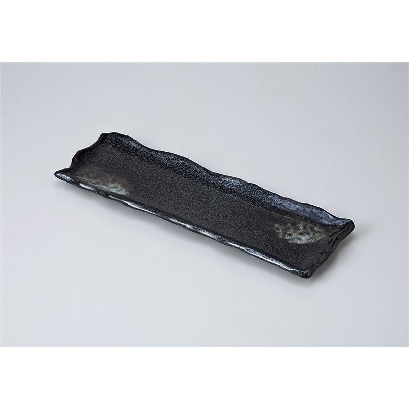 古林陶器 さんま皿 天目白吹けずり長角皿 714110161 1個（ご注文単位1個）【直送品】