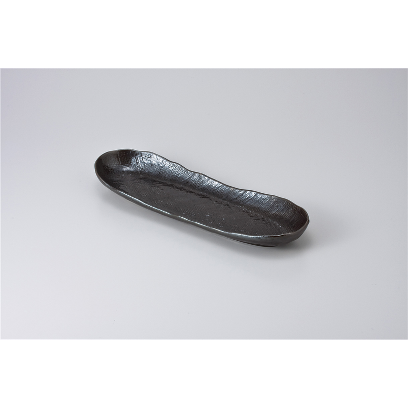 古林陶器 さんま皿 舟長盛皿 天目 614950161 1個（ご注文単位1個）【直送品】