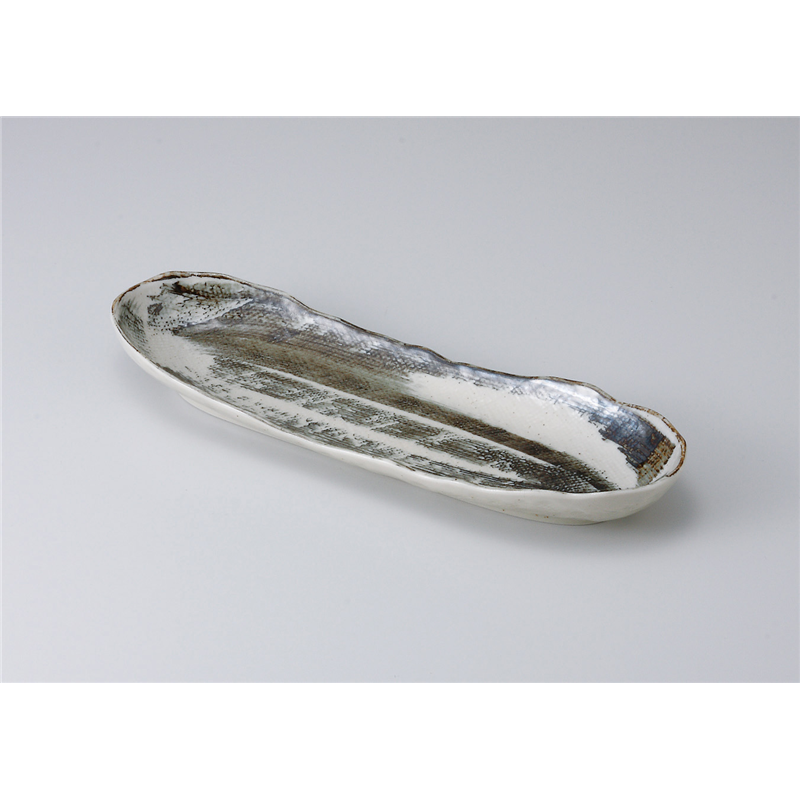 古林陶器 さんま皿 舟長盛皿藍染 514720261 1個（ご注文単位1個）【直送品】