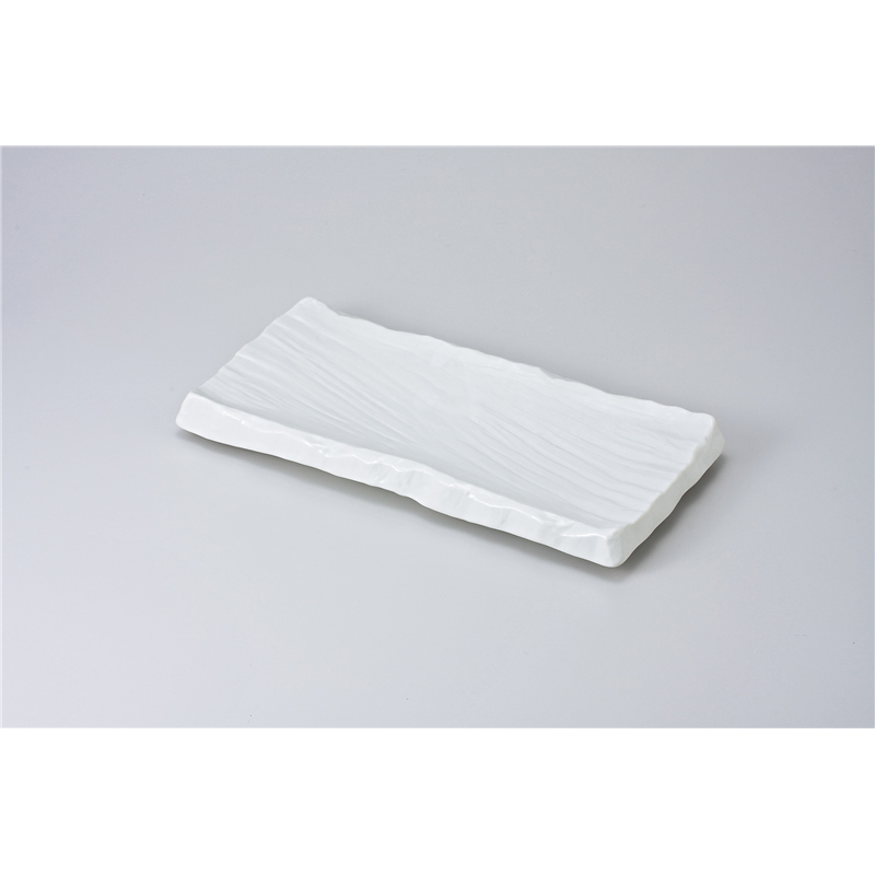 古林陶器 さんま皿 白マット荒彫まな板皿 615050151 1個（ご注文単位1個）【直送品】