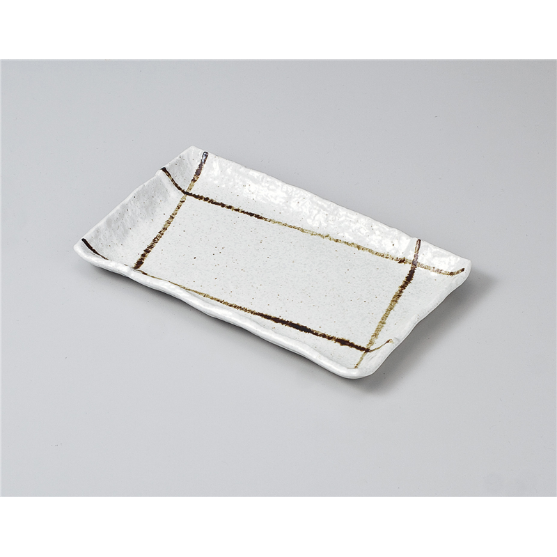 古林陶器 さんま皿 粉引らせん9.0長角皿 612520370 1個（ご注文単位1個）【直送品】