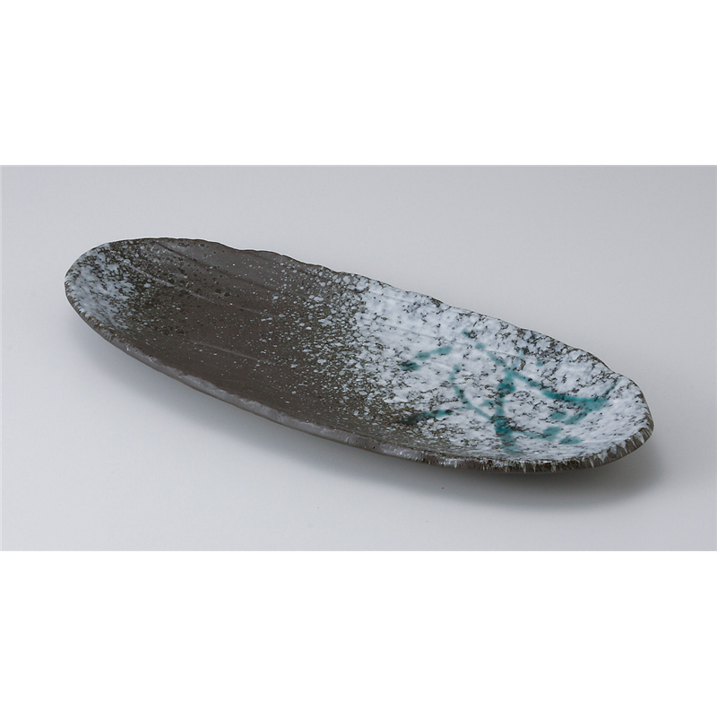 古林陶器 さんま皿 土化粧手作り楕円長皿 511460335 1個（ご注文単位1個）【直送品】