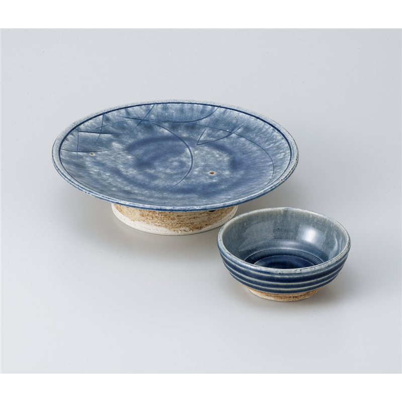 古林陶器 天皿呑水付 呉須釉 高台7.0皿 815010141 1個（ご注文単位1個）【直送品】