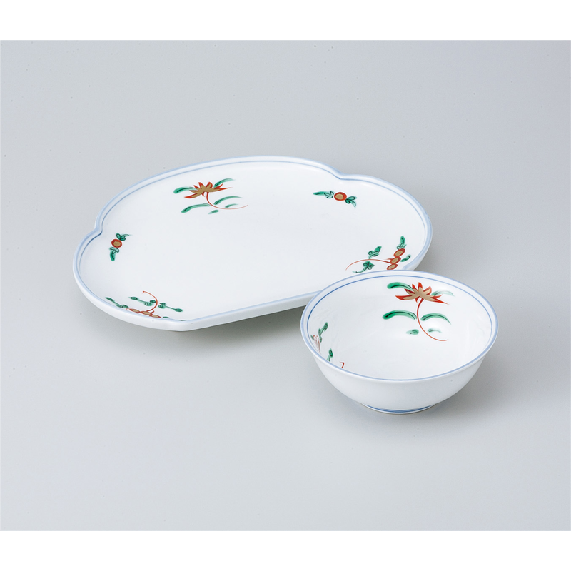 古林陶器 天皿呑水付 錦宝来松型天皿 815010526 1個（ご注文単位1個）【直送品】