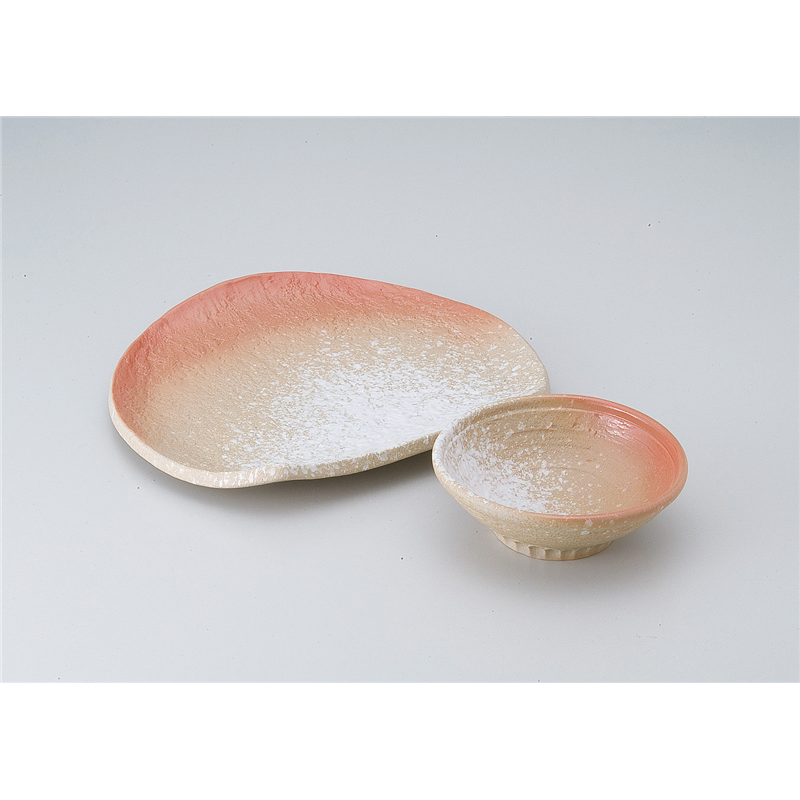 古林陶器 天皿呑水付 雪どけ半月天皿 515120377 1個（ご注文単位1個）【直送品】