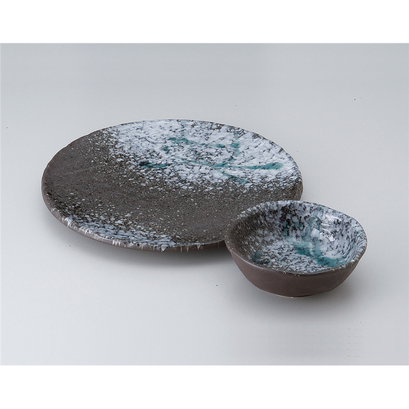 古林陶器 天皿呑水付 土化粧手作り8.0皿 515230135 1個（ご注文単位1個）【直送品】