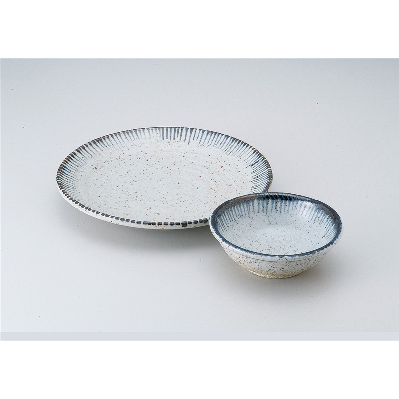 古林陶器 天皿呑水付 細十草7.5天皿 515120578 1個（ご注文単位1個）【直送品】