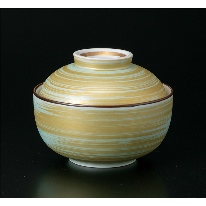 古林陶器 蓋物特選 緑巻金彩刷毛 小煮物碗 1116930151 1個（ご注文単位1個）【直送品】