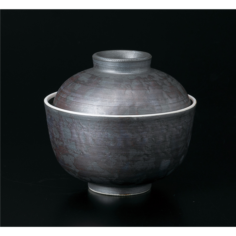 古林陶器 蓋物特選 いぶし銀巻 円菓子碗 1116940151 1個（ご注文単位1個）【直送品】