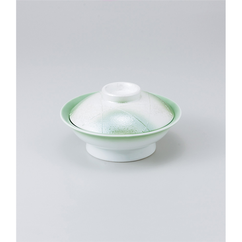 古林陶器 蓋物特選 ヒワグリーンラスター平蓋向 917020151 1個（ご注文単位1個）【直送品】