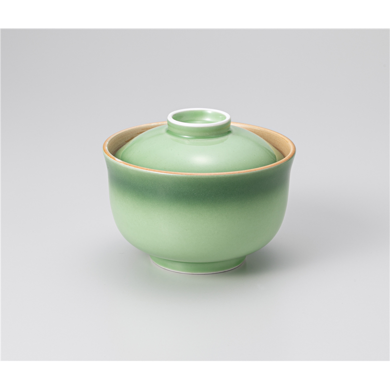 古林陶器 蓋物 緑彩円菓子碗 501640374 1個（ご注文単位1個）【直送品】