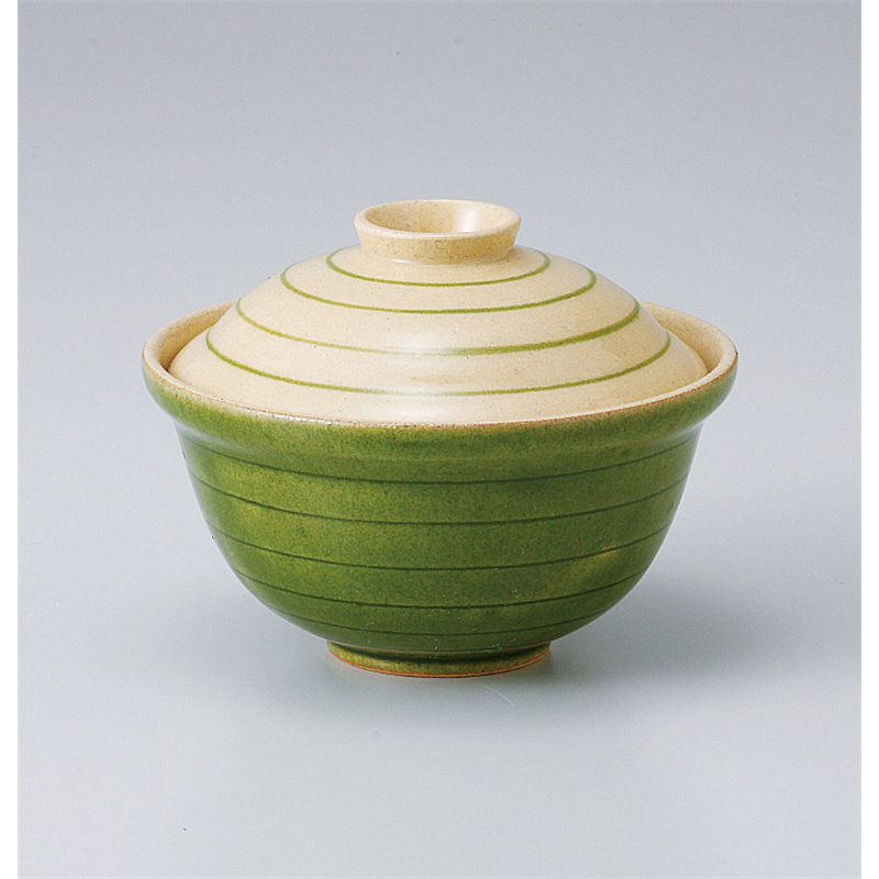 古林陶器 蓋物 グリーン渦福碗 501710474 1個（ご注文単位1個）【直送品】