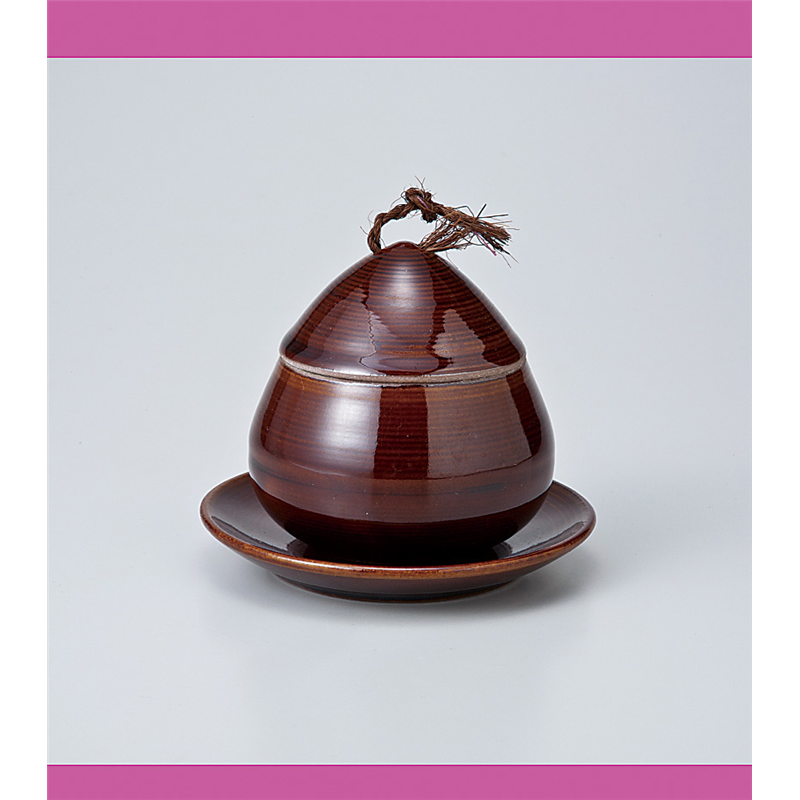 古林陶器 蒸椀 アメ釉くり蒸 小 715810125 1個（ご注文単位1個）【直送品】