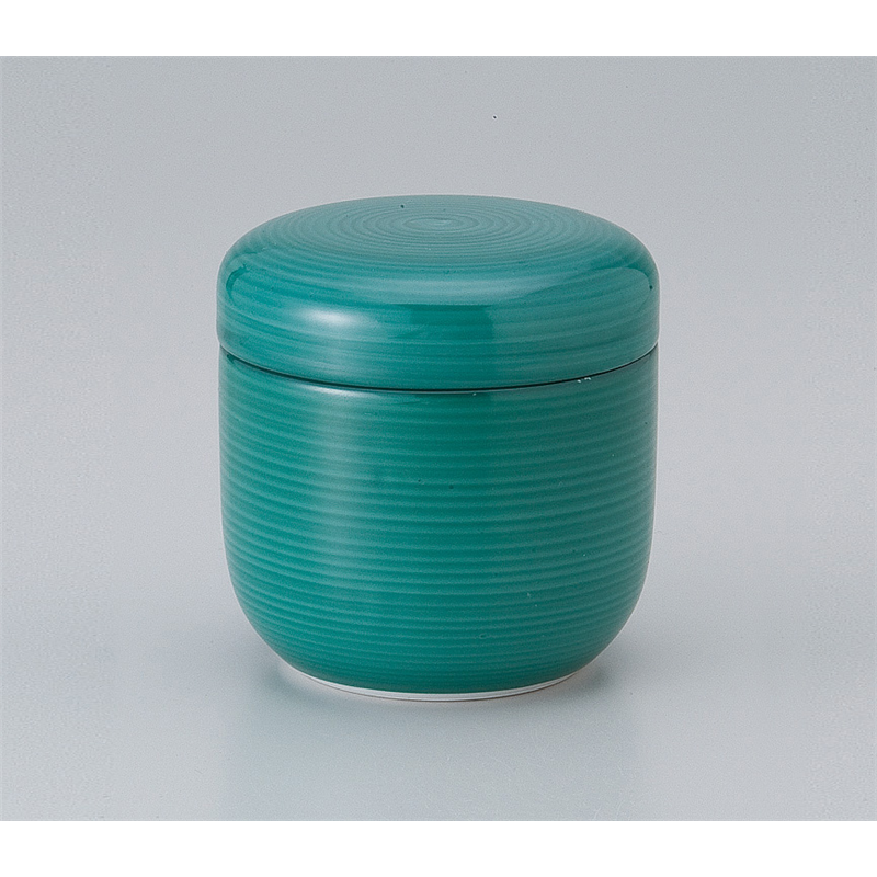 古林陶器 蒸椀 グリーン巻夏目型むし碗 515710578 1個（ご注文単位1個）【直送品】