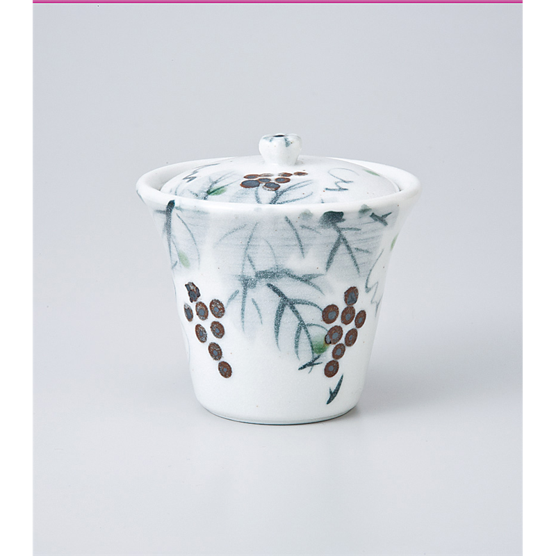 古林陶器 蒸椀 白志野ぶどう蓋物 716110430 1個（ご注文単位1個）【直送品】