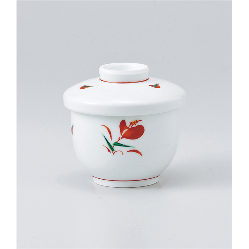 古林陶器 蒸椀 白磁強化花ひらりむし碗(小) 917620547 1個（ご注文単位1個）【直送品】