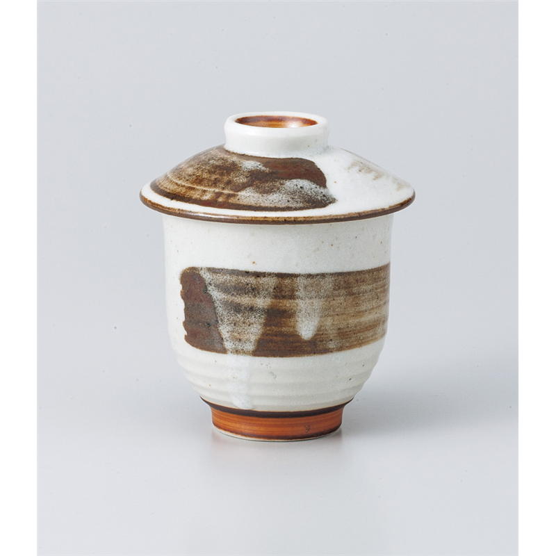 古林陶器 蒸椀 茶刷毛目むし碗 816830178 1個（ご注文単位1個）【直送品】