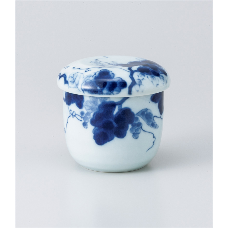 古林陶器 蒸椀 藍染ぶどう むし碗 816710454 1個（ご注文単位1個）【直送品】
