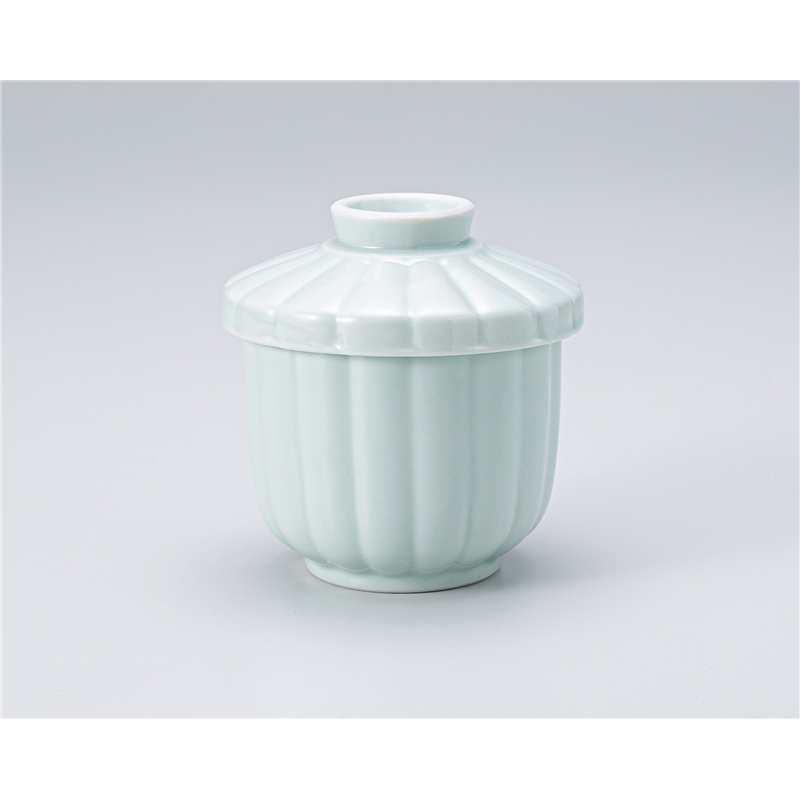古林陶器 蒸椀 ひわ青地 菊割むし碗 1316510440 1個（ご注文単位1個）【直送品】
