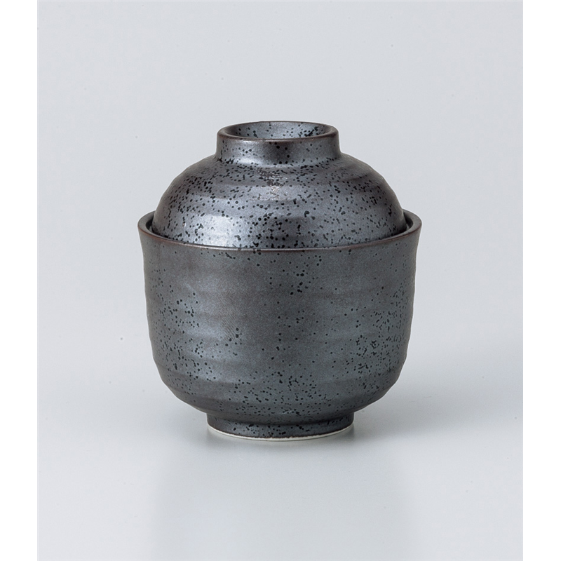 古林陶器 蒸椀 黒釉むし碗 816830578 1個（ご注文単位1個）【直送品】