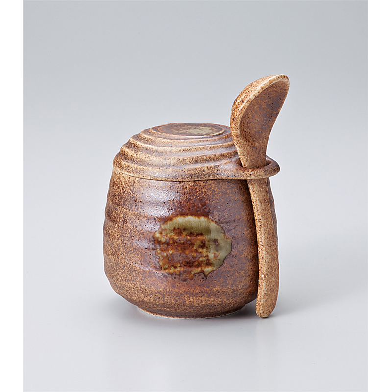 古林陶器 蒸椀 白刷毛スプン付きむし碗 516150715 1個（ご注文単位1個）【直送品】