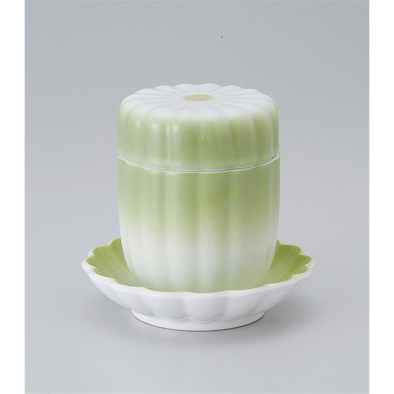 古林陶器 蒸椀 新緑菊型むし碗 515720177 1個（ご注文単位1個）【直送品】