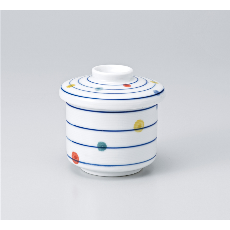 古林陶器 蒸椀 四色水玉むし碗 1117920270 1個（ご注文単位1個）【直送品】