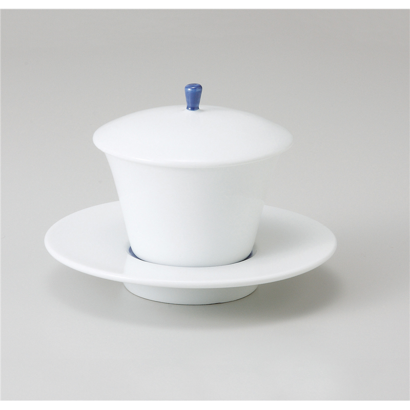 古林陶器 蒸椀 青巻小蓋物(受皿付) 501210305 1個（ご注文単位1個）【直送品】