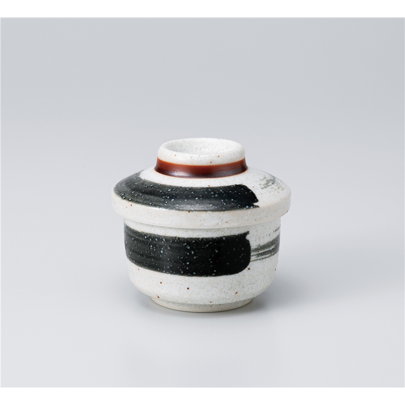 古林陶器 蒸椀 黒刷毛梨地ミニミニ蓋物 1117950525 1個（ご注文単位1個）【直送品】