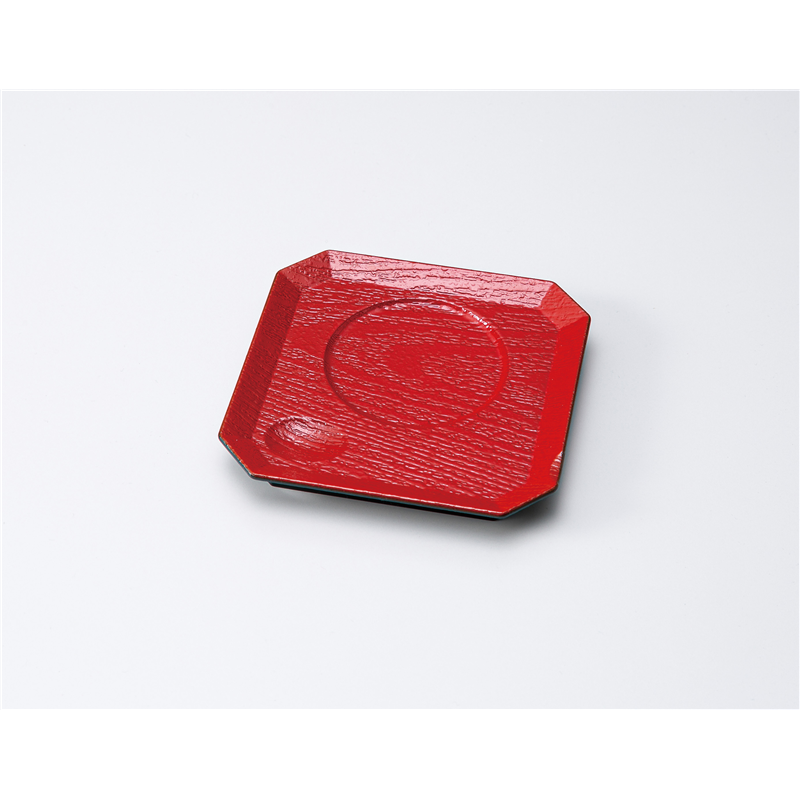 古林陶器 漆器小物 隅切茶碗蒸し台 琉球朱 1316950298 1個（ご注文単位1個）【直送品】