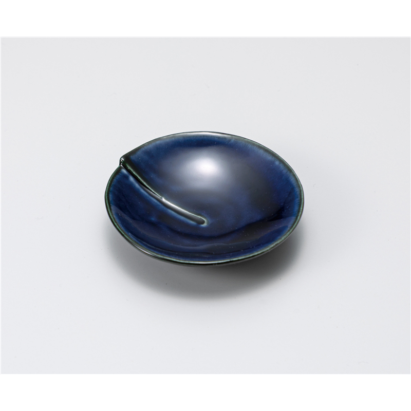 古林陶器 小皿 ナス紺 ハス小皿 1218230252 1個（ご注文単位1個）【直送品】