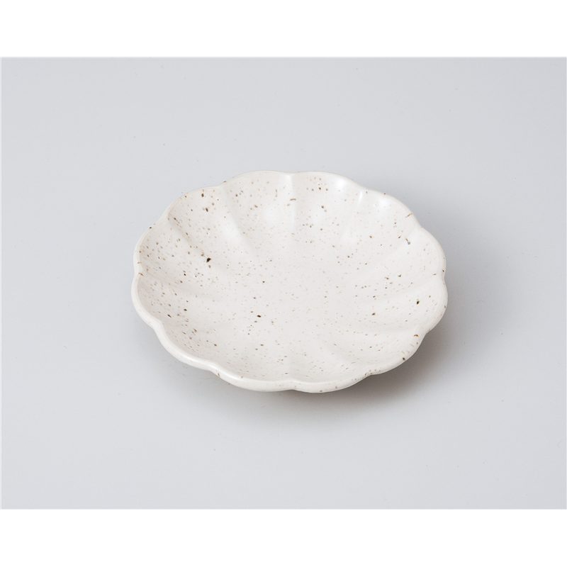 古林陶器 小皿 白うのふ布目菊型小皿 1018950651 1個（ご注文単位1個）【直送品】