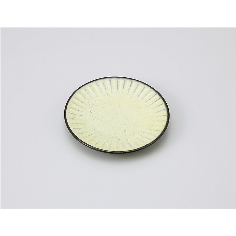 古林陶器 小皿 炭化土しのぎ小皿(イエロー) 1118220305 1個（ご注文単位1個）【直送品】