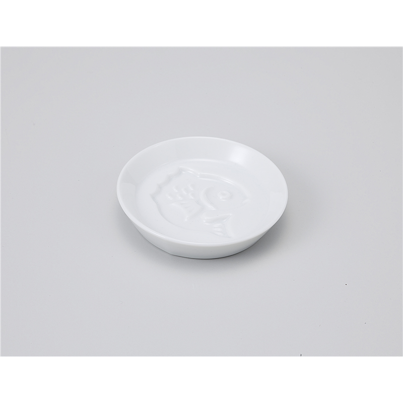 古林陶器 小皿 白磁 丸小皿 鯛 1118250526 1個（ご注文単位1個）【直送品】