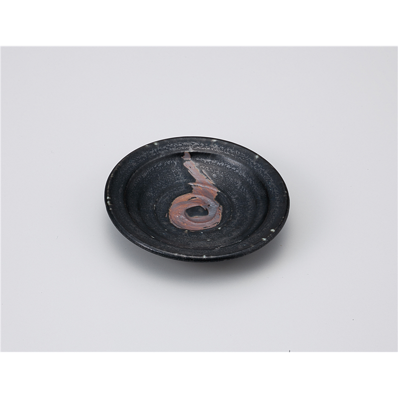 古林陶器 小皿 いぶし天目 リム2.8皿 1118460360 1個（ご注文単位1個）【直送品】