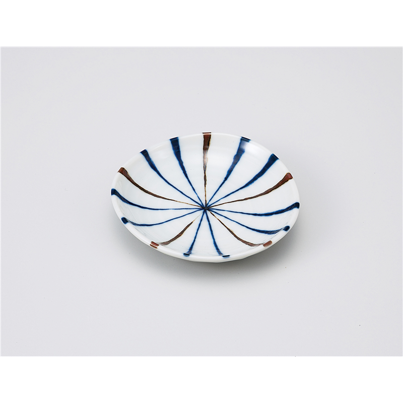 古林陶器 小皿 藍十草三角3.0皿 1118450335 1個（ご注文単位1個）【直送品】