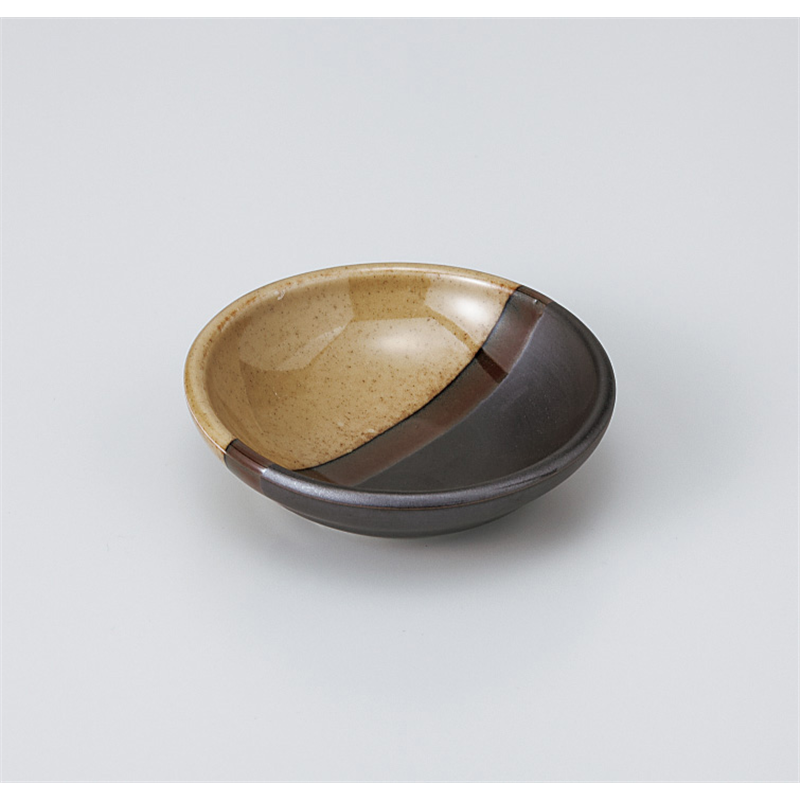 古林陶器 小皿 ヌリ分け2.5小皿(茶) 918840347 1個（ご注文単位1個）【直送品】