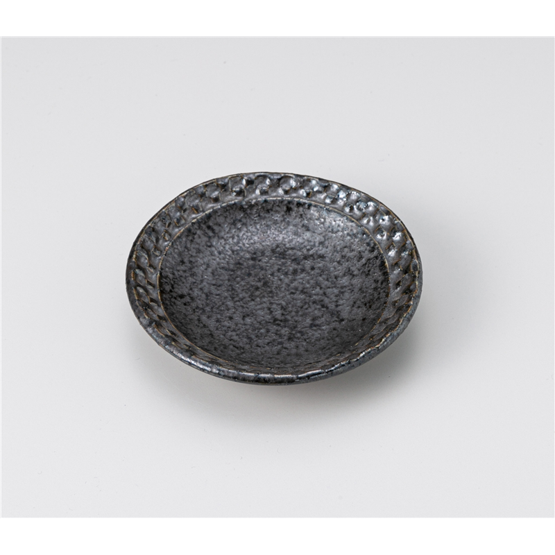 古林陶器 小皿 10cm市松小皿 黒 1218560125 1個（ご注文単位1個）【直送品】