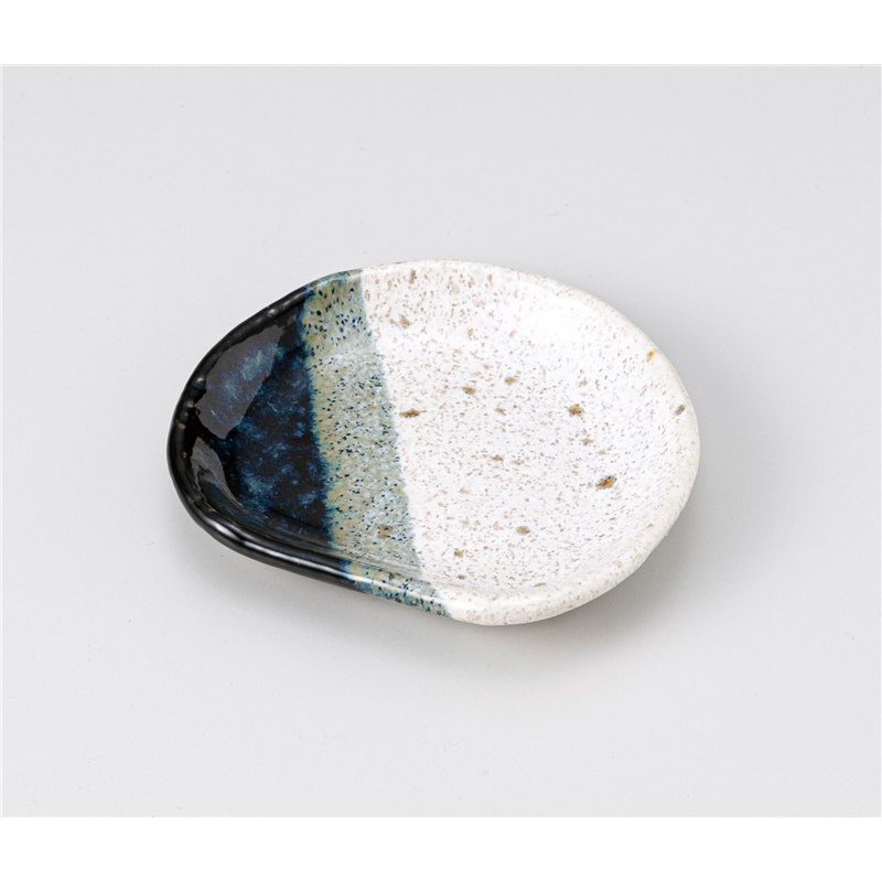 古林陶器 小皿 塗り分け黒半月小皿 1218750326 1個（ご注文単位1個）【直送品】