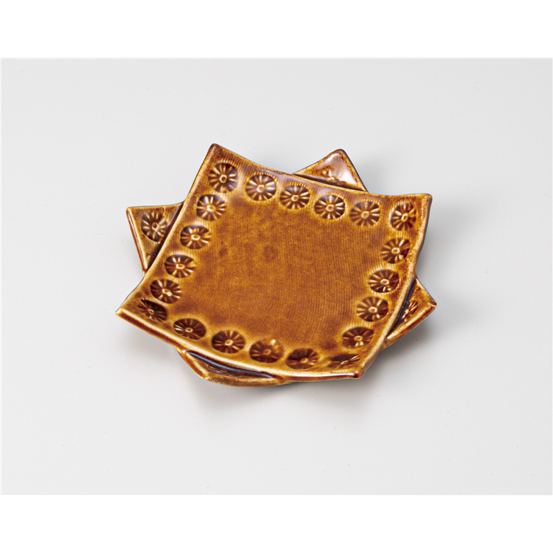 古林陶器 小皿 印花 重ね小皿アメ 1218810478 1個（ご注文単位1個）【直送品】