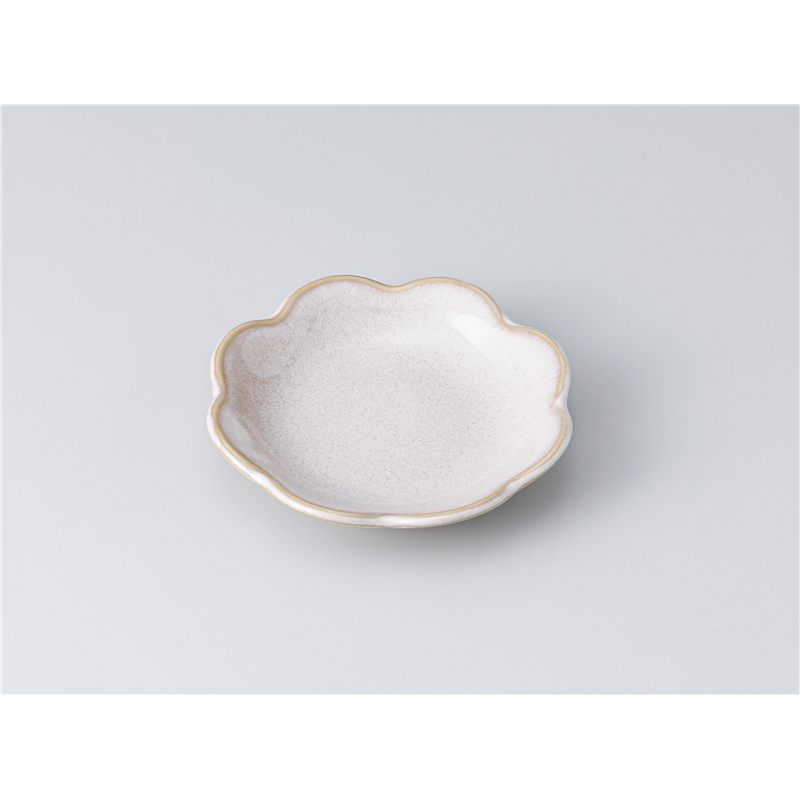 古林陶器 小皿 白うのふ 花型プレート10c 1317620231 1個（ご注文単位1個）【直送品】