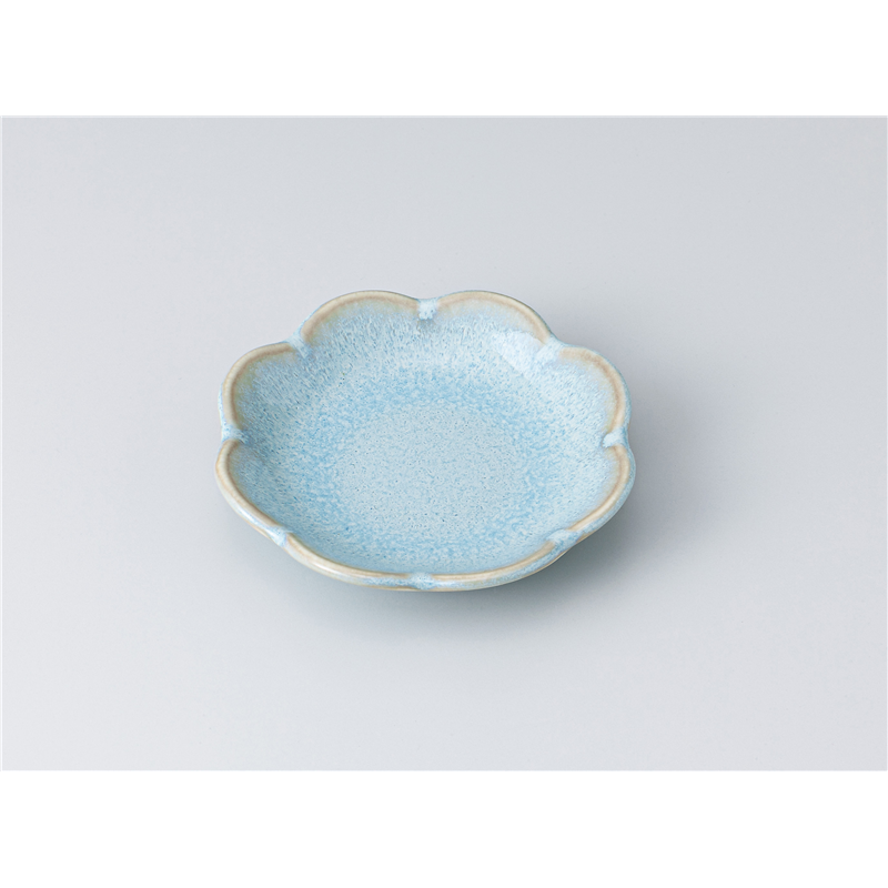 古林陶器 小皿 ブルーうのふ 花型プレート10c 1317620331 1個（ご注文単位1個）【直送品】
