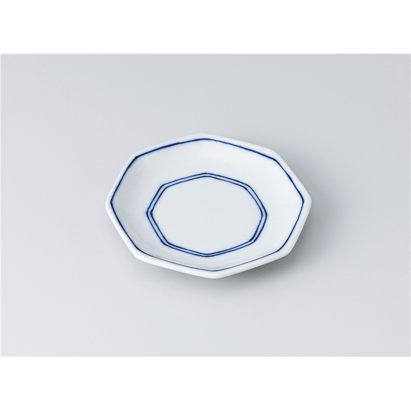 古林陶器 小皿 コマド(二本線) 八角豆皿 1317650501 1個（ご注文単位1個）【直送品】