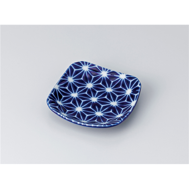 古林陶器 小皿 瑠璃小紋正角3.5皿 麻 1317660305 1個（ご注文単位1個）【直送品】