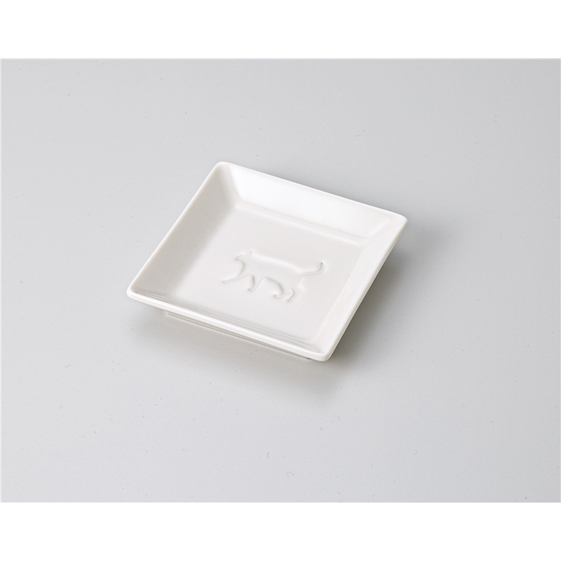 古林陶器 小皿 おでかけねこ角小皿 1218940226 1個（ご注文単位1個）【直送品】